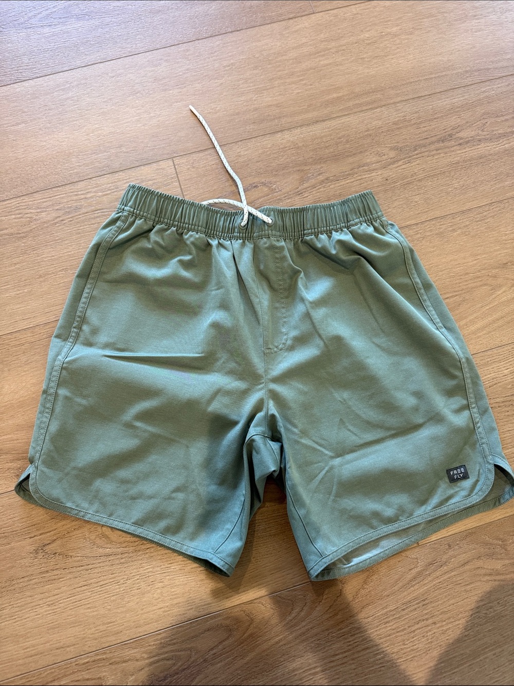 Free Fly Apparel Men's Olive Green Athletic Drawstring Shorts